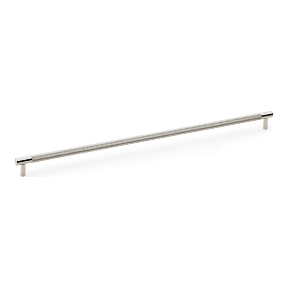 AW810-448-PN • 448mm c/c • Polished Nickel • Alexander & Wilks Brunel Knurled T-Bar Cupboard Handle